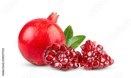 Pomegranate on wite background