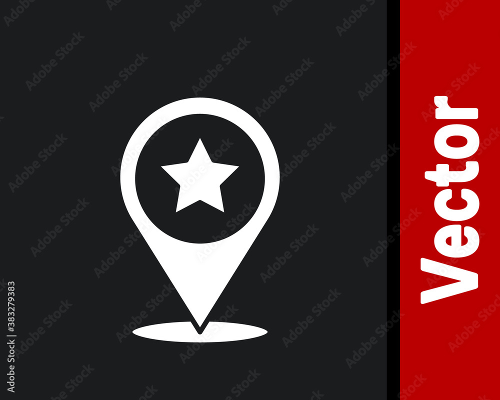 White USA Independence day icon isolated on black background. 4th of July. United States of America country. Vector. White USA Independence day icon isolated on black background. 4th of July. United States of America country. Vector.