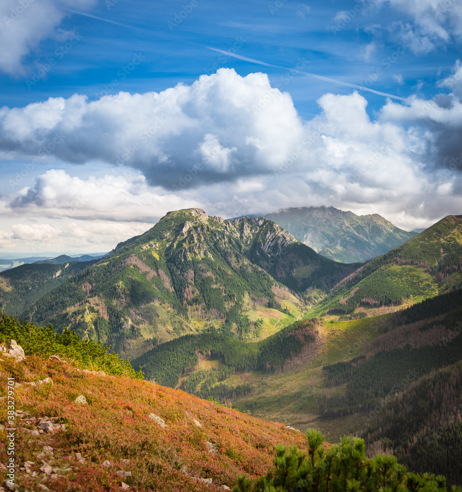 Colourful summits in autumn scenery - Tatra Mountains in Poland
