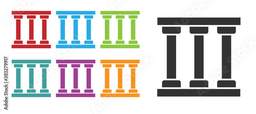 Black Prison window icon isolated on white background. Set icons colorful. Vector.