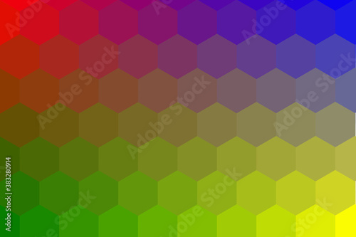 Background images in a multicolored hexagonal style.
