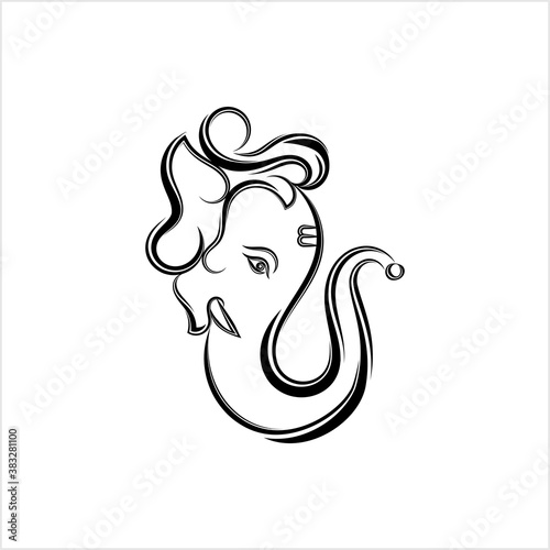 Ganesha The Lord Of Wisdom Calligraphic Style