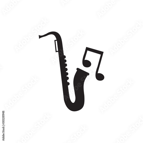 Saxophone sign logo design template