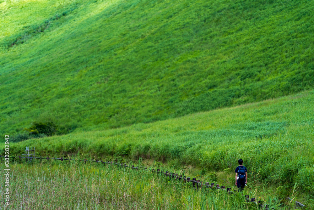 hiking in the mountains