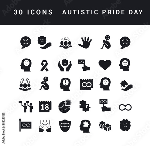 Vector Simple Icons of Autistic Pride Day