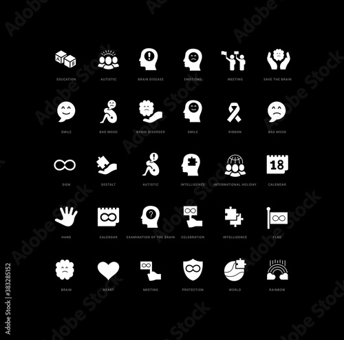Vector Simple Icons of Autistic Pride Day
