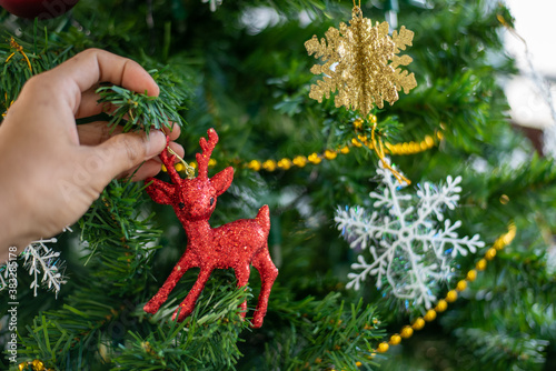 Christmas and Happy new year concept with gift boxes and christmas festive decorations. Happy time in long weekend Holiday