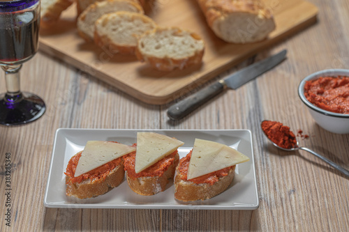 Fototapeta Naklejka Na Ścianę i Meble -  Typical Mediterranean meat spread prepared with pork and paprika.