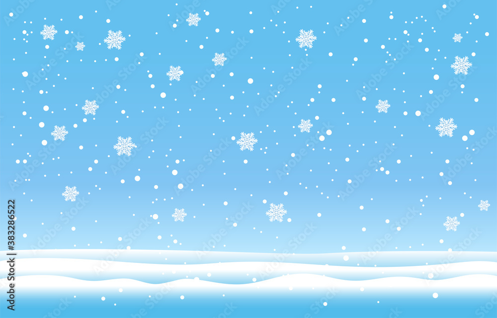 Snowflakes and Winter background, Winter landscape, vector design