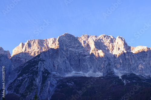 rocky crest. Julien Alps in Italy, Valbruna mountain