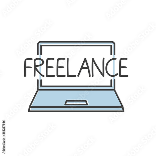 freelance work concept- vector illustration