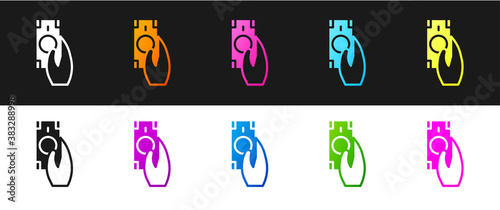 Set Fast payments icon isolated on black and white background. Fast money transfer payment. Financial services, fast loan, time is money, cash back concept. Vector.
