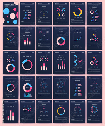 Modern infographic vector elements for business brochures. Use in website, corporate brochure, advertising and marketing..