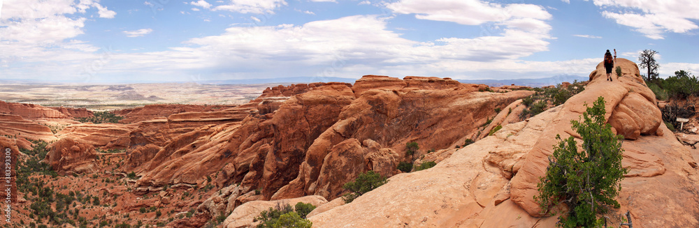Arches National Park, Moab, Utah, USA: panoramic view on the primitive trail. in Devil's Garden   