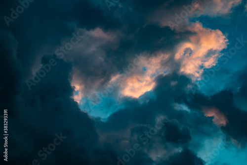 Cool night clouds with vibrant colors