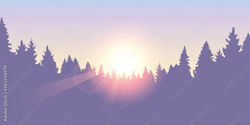 purple forest pine tree background at sunset vector illustration EPS10 purple forest pine tree background at sunset vector illustration EPS10