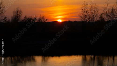 sunset on the river