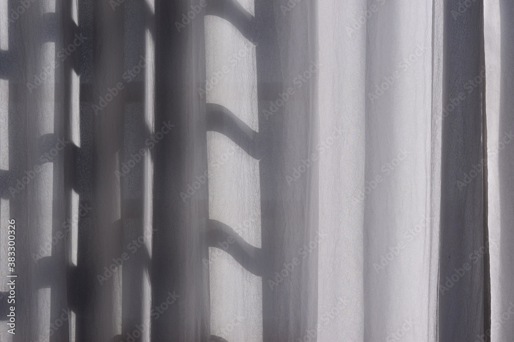 white curtain in front of window in sunny day. white curtain in front of window in sunny day.