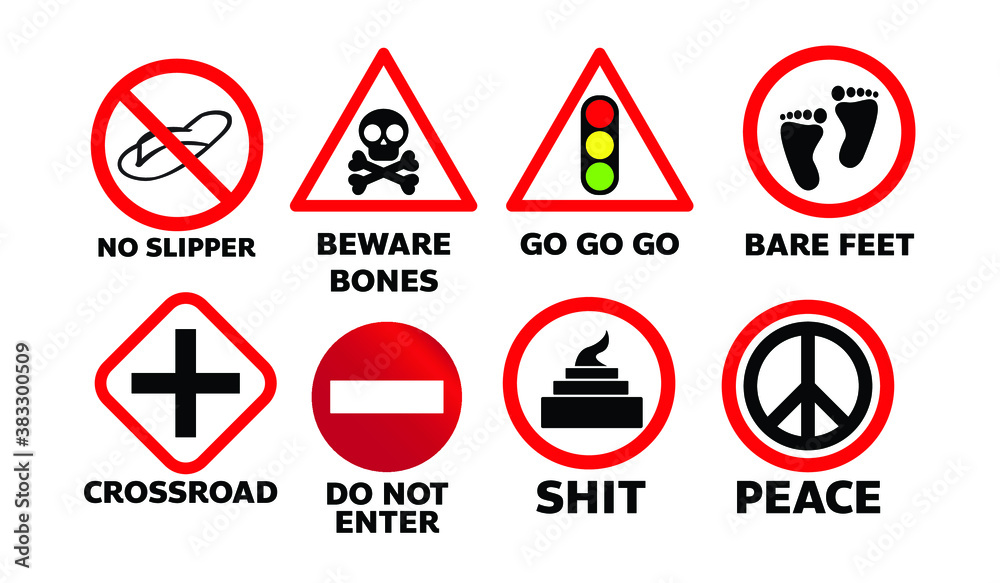 set of traffic sign illustration