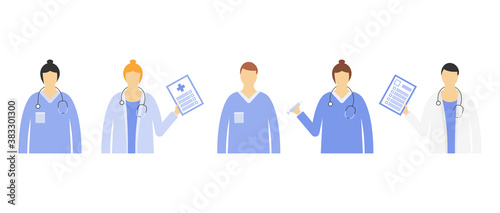 The medical team welcomes you. Doctors, masked medics fighting for our lives. Stay home