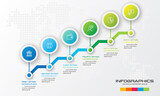 Timeline infographic template,Business concept with 6 options,Vector illustration.
