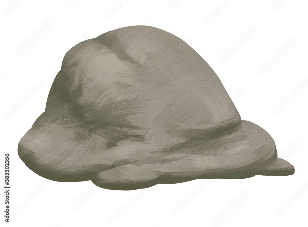 Grey boulders/stones hand drawn illustration isolated on white background Grey boulders/stones hand drawn illustration isolated on white background