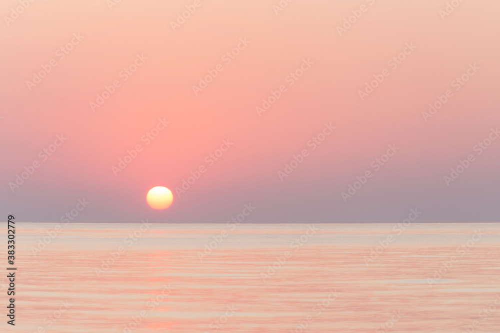 view on sunrise in Mediterranean sea