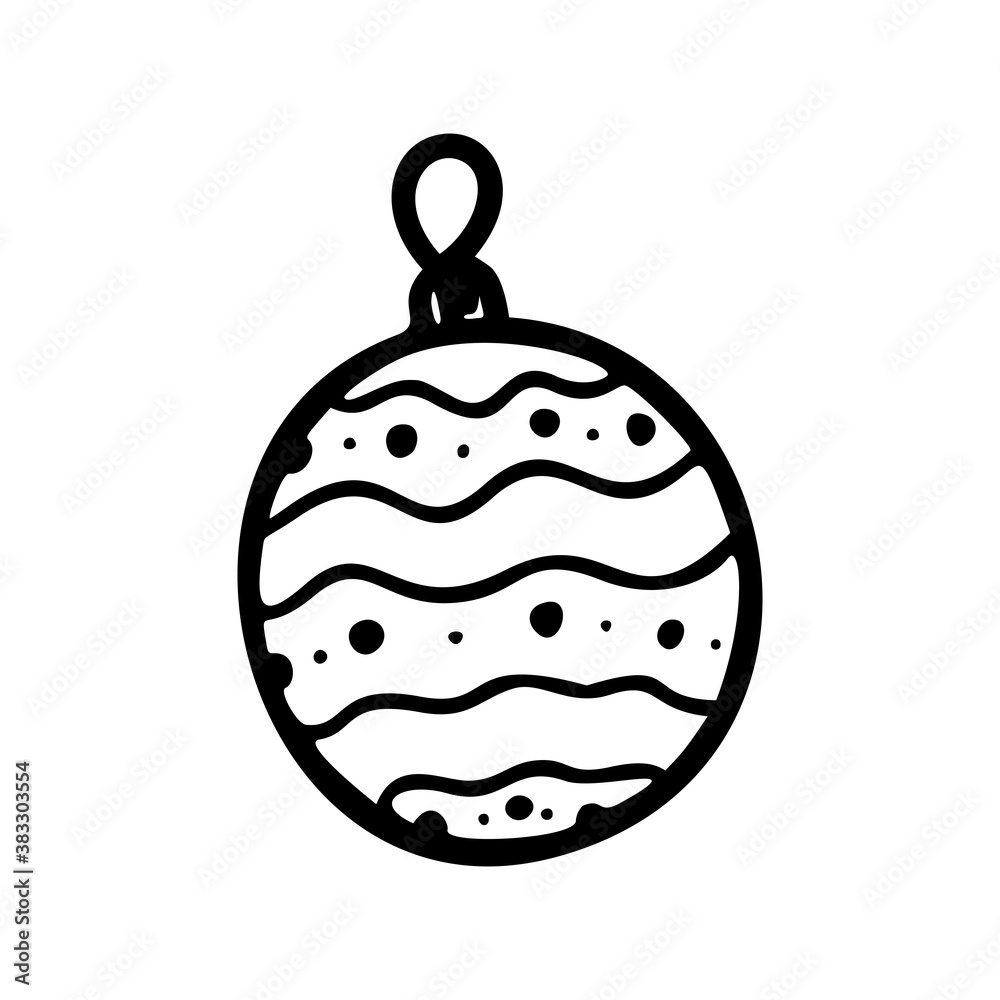 Christmas toy outline hand drawn logo element. Xmas doodle icon element for logo. Christmas toys hand drawn icon. Modern simple style. Vector illustration isolated on white background. Christmas toy outline hand drawn logo element. Xmas doodle icon element for logo. Christmas toys hand drawn icon. Modern simple style. Vector illustration isolated on white background.