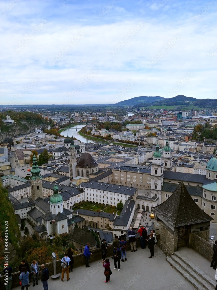 salzburg view from the top of the hill