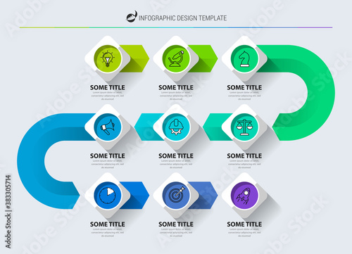 Infographic design template. Creative concept with 9 steps