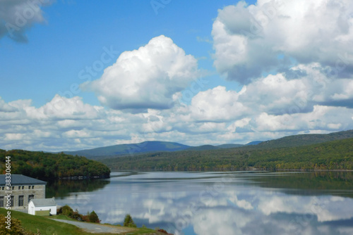 landscape with lake and clouds