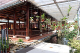 Hoi An, Vietnam, October 4, 2020: Zen garden full of plants at Chua Van Duc Temple in Hoi An