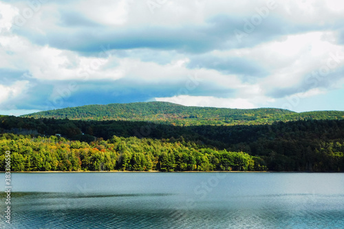 landscape with lake and mountains