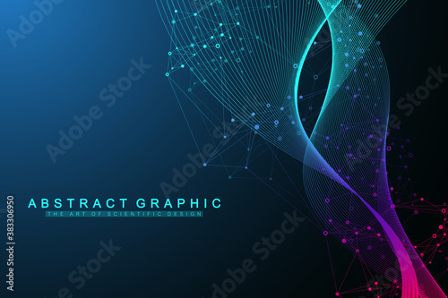 Scientific vector illustration genetic engineering and gene manipulation concept. DNA helix, DNA strand, molecule or atom, neurons. Abstract structure for Science or medical background. CRISPR CAS9.
