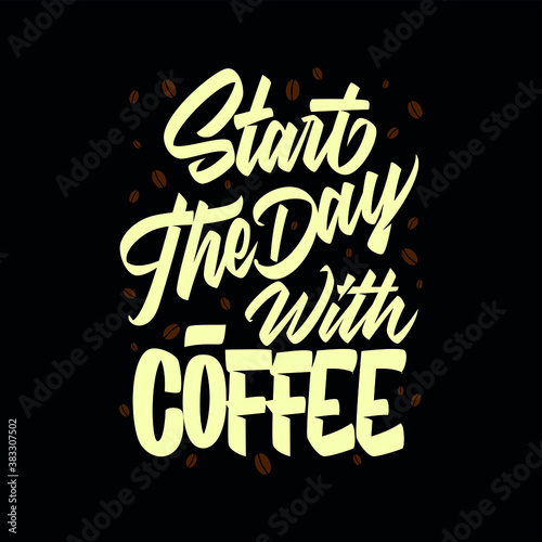 coffee lettering quote