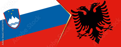 Slovenia and Albania flags, two vector flags.