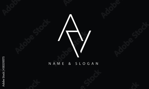 AV, VA, A, V abstract letters logo monogram