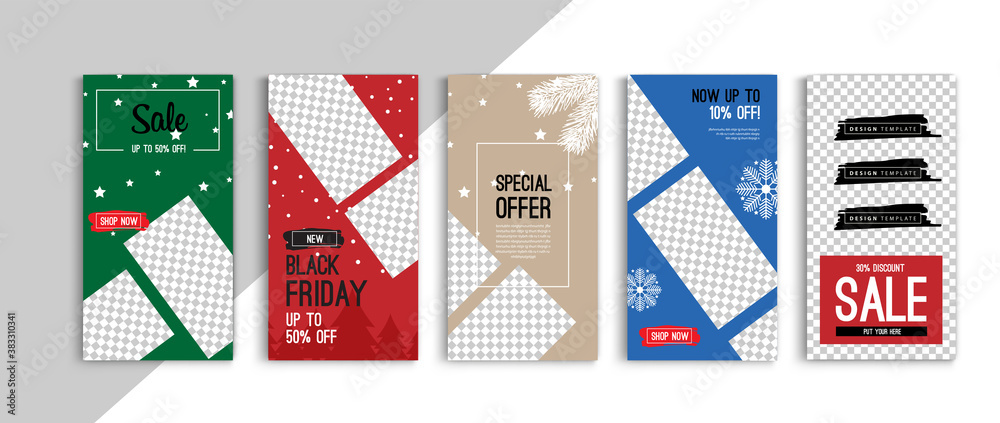 Black friday sale stories template vector design. Vector design.