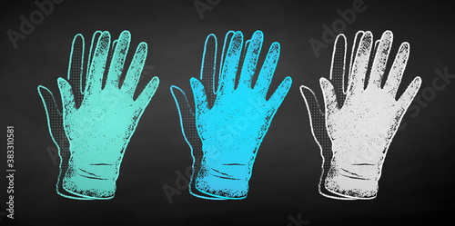Illustration set of rubber gloves