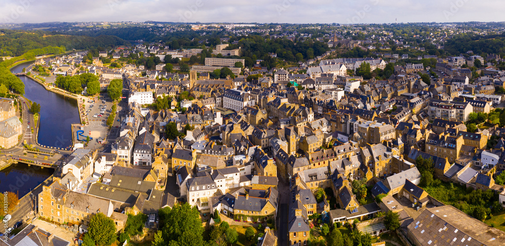 Scenic view of the city of Lannion in the Brittany region. France