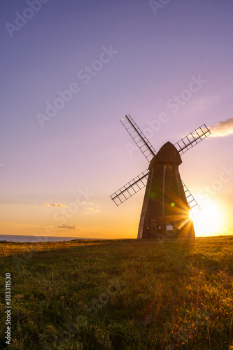 Windmill Print: Fine Art Photo Print - Sunset at Rottingdean Windmill, East Sussex, UK