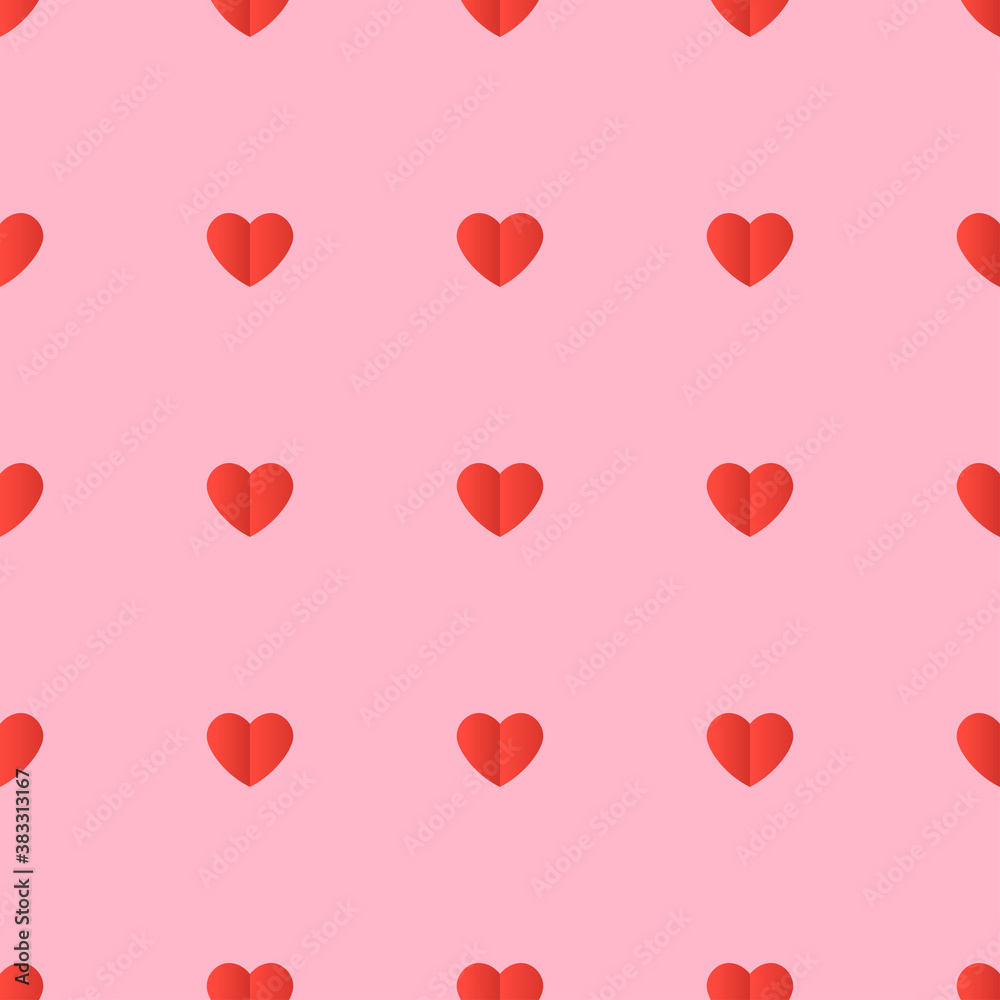 romance seamless pattern pink color, print for fabric or wrapping paper and packaging valentine day gift background vector