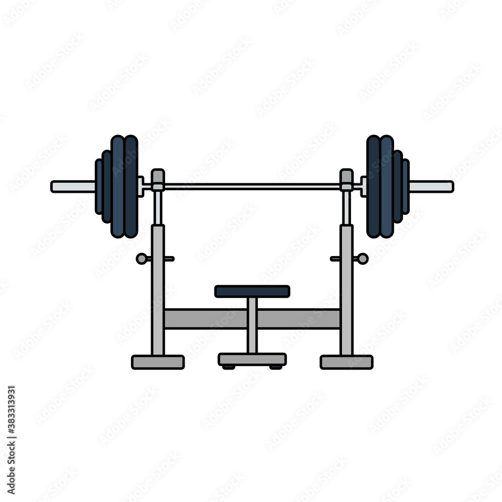 Icon Of Bench With Barbell Icon Of Bench With Barbell