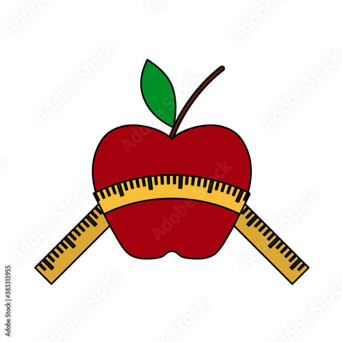 Icon Of Apple With Measure Tape