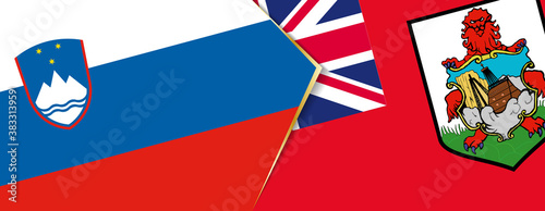 Slovenia and Bermuda flags, two vector flags.