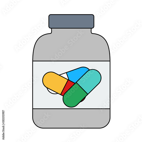 Icon Of Fitness Pills In Container