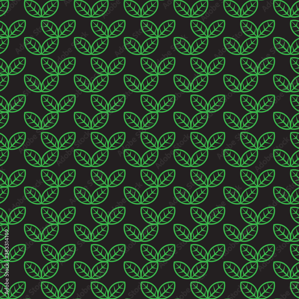 beautiful green leaves ornament seamless pattern, elegance nature background template material vector