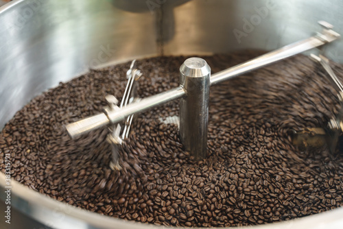 Coffee roasting machine process