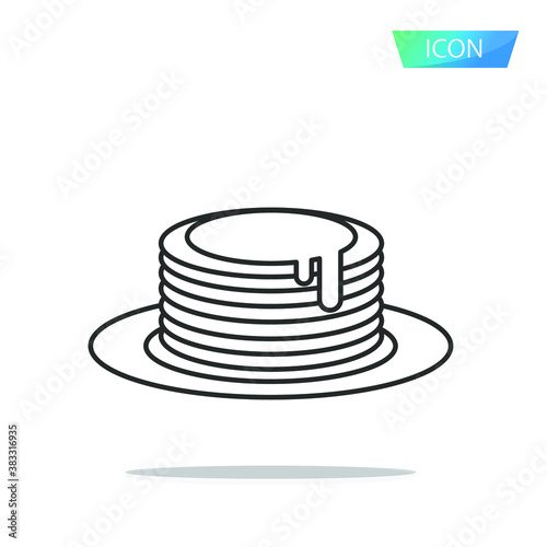 Pancakes icon vector isolated on white background.