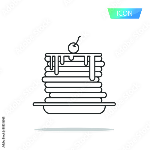 Pancakes icon vector isolated on white background.